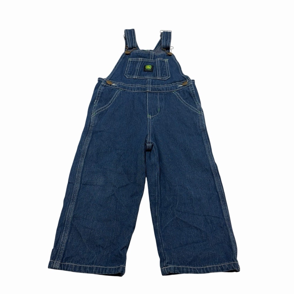 John Deere Toddler 3T Denim Overalls Blue Jean Bib Farm Farmcore Western